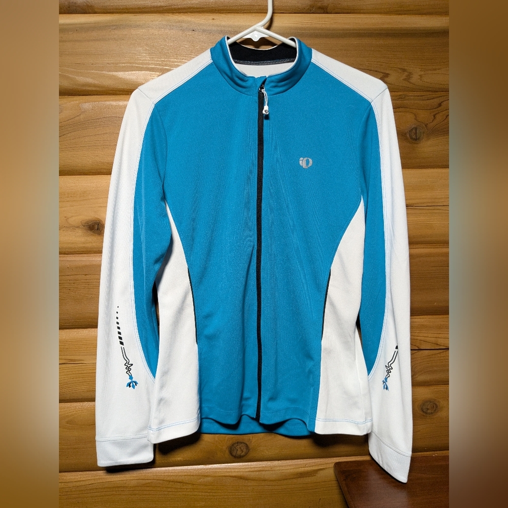 Pearl Izumi Blue & White Full Zip Athletic Jacket